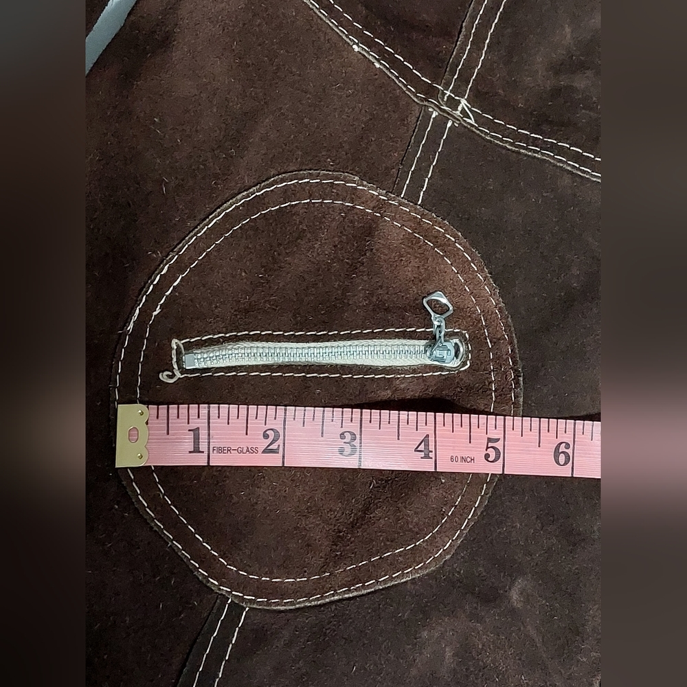 Vintage 60s 70s Brown Suede Jacket - Size L - Picture 5 of 8